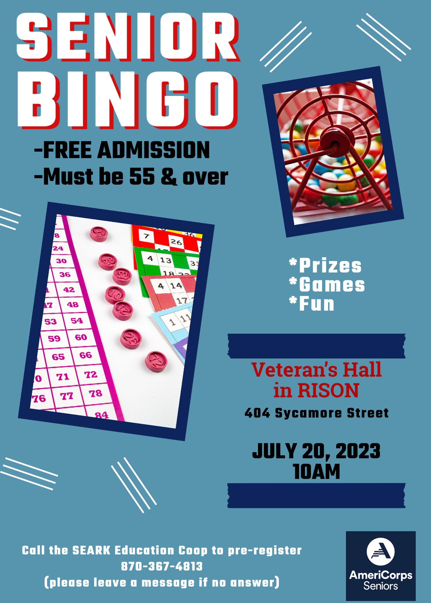 Senior Bingo July 20 in Rison