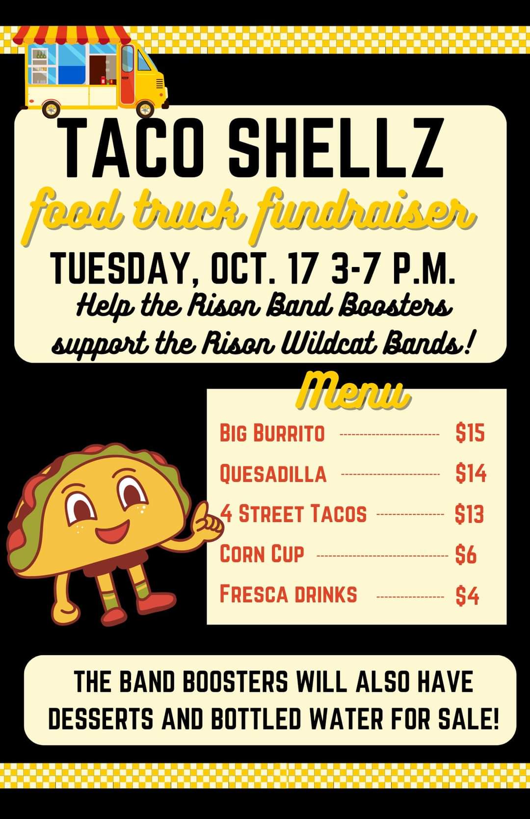 Taco Shellz Truck Fundraiser Tuesday For Wildcat Bands