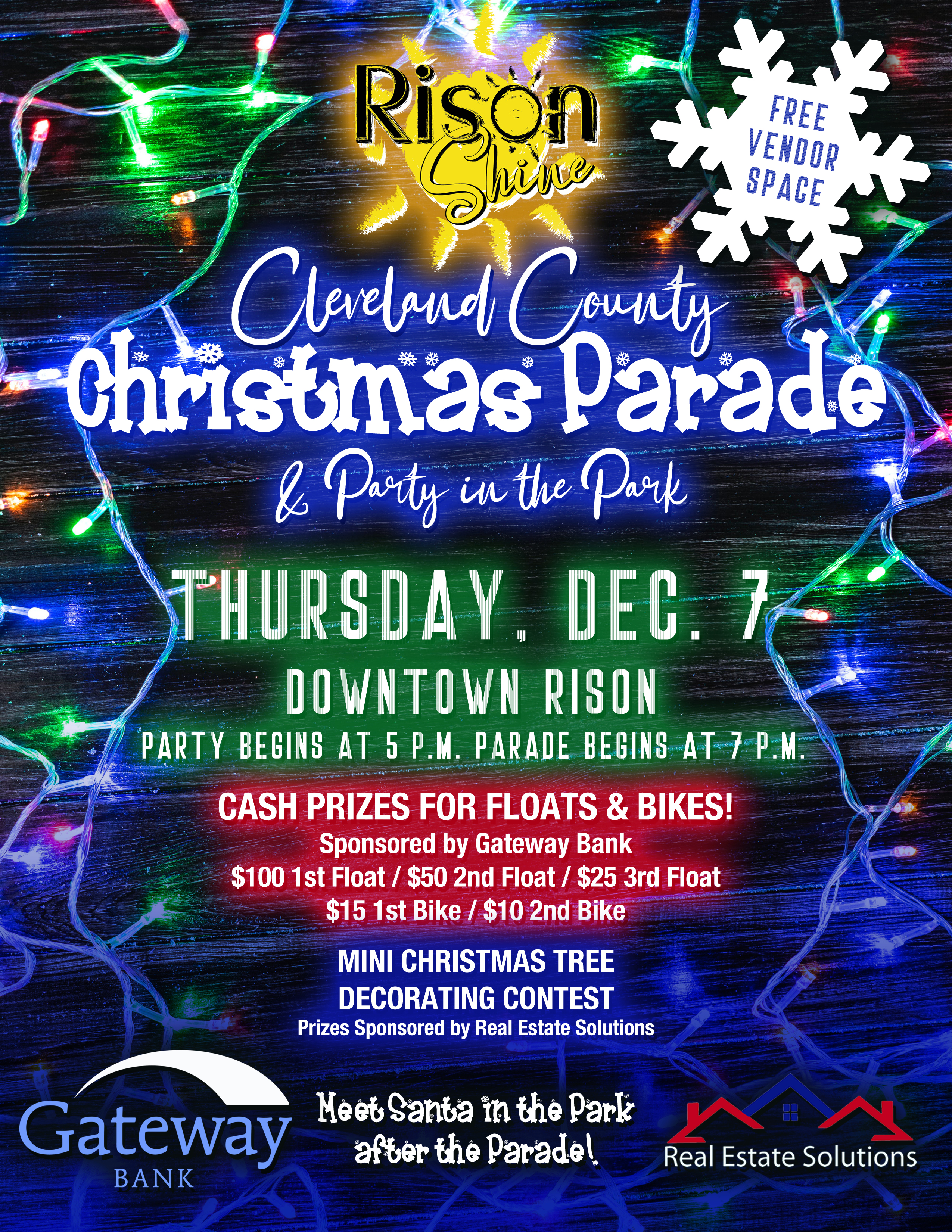 Rison Shine Cleveland County Christmas Parade & Party in the Park