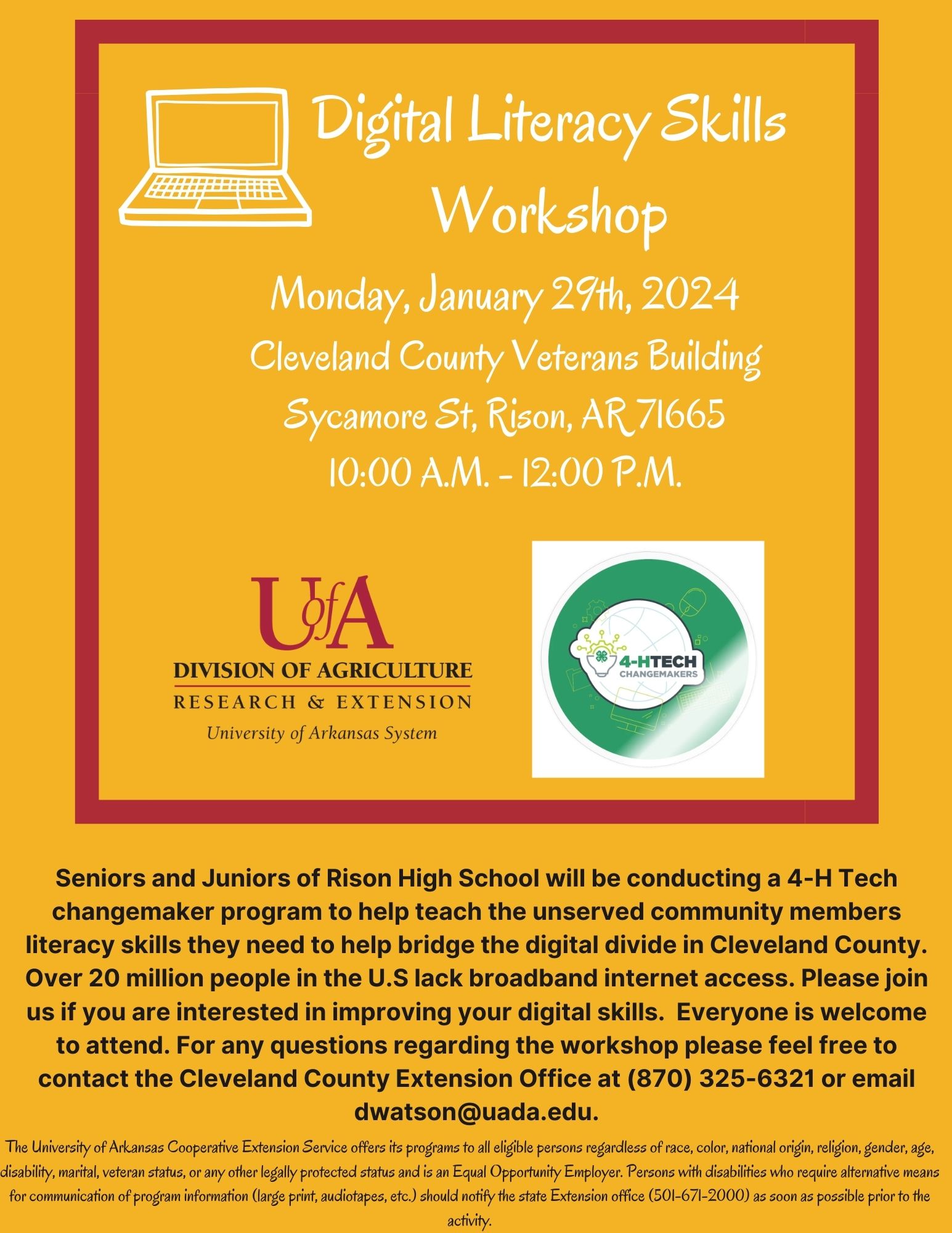 First Digital Skills Training at Rison To Be Held Tuesday