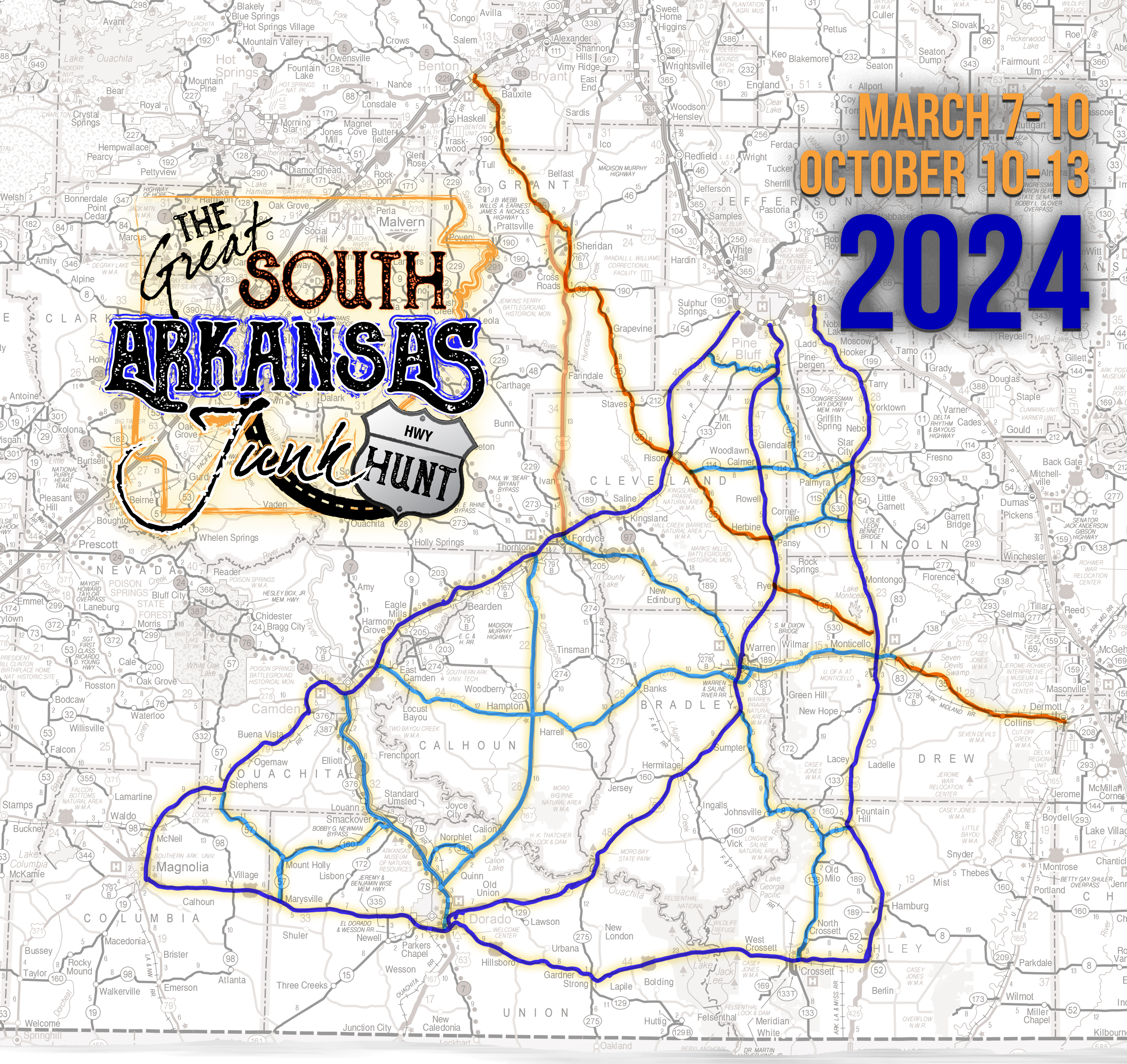 Official Map for the 2024 Great South Arkansas Junk Hunt