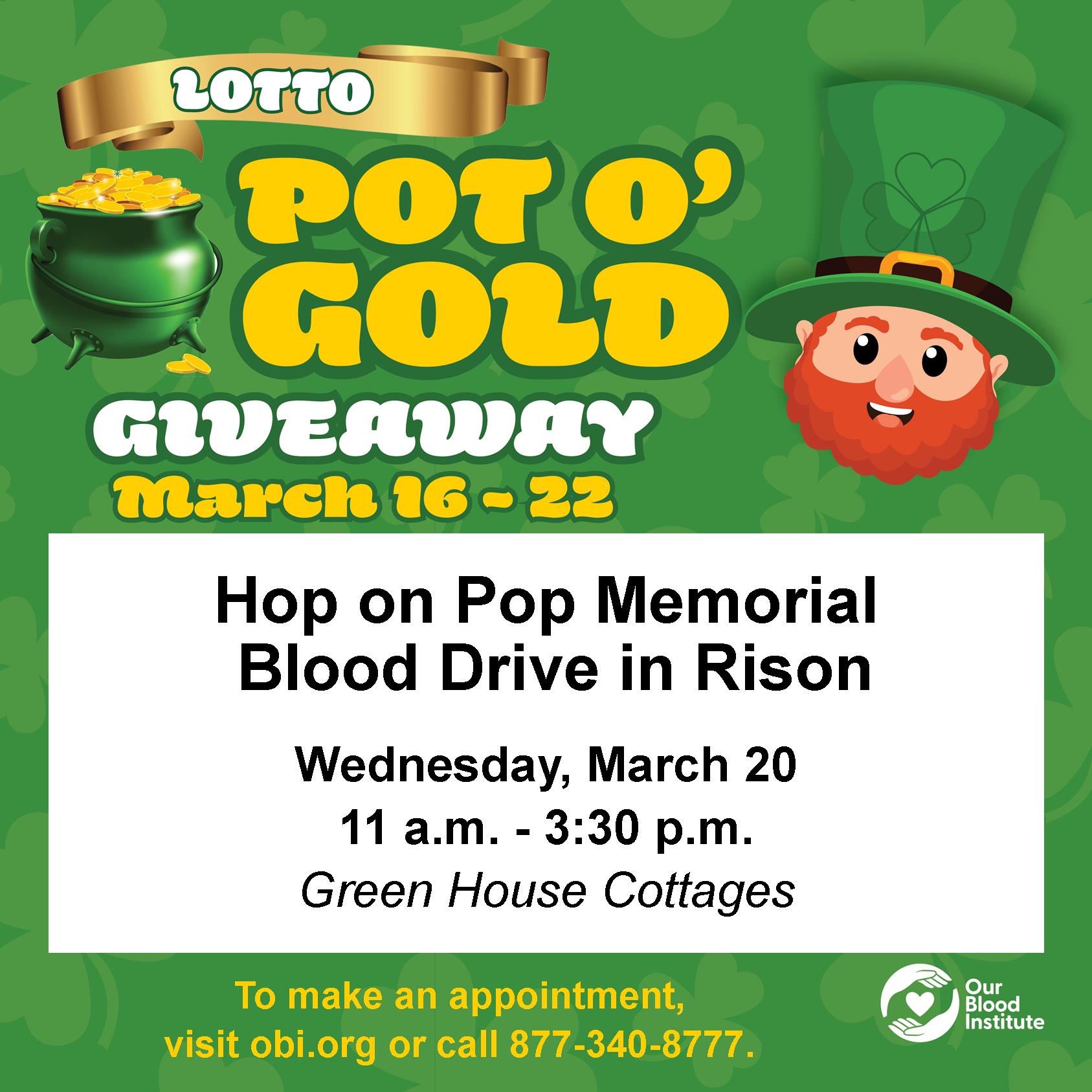 Hop on Pop Mobile Blood Drive March 7