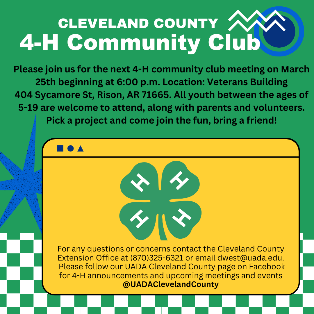 4-H Community Meeting March 25