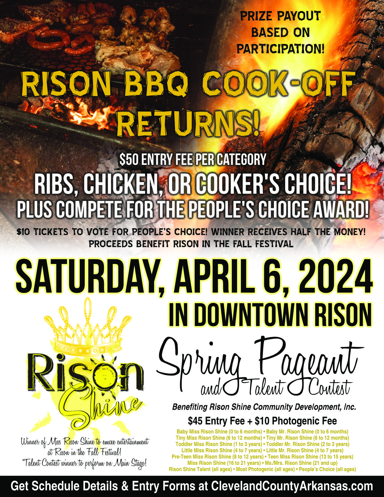 Deadline Next Friday To Enter Rison BBQ Cook-Off, Pageant/Talent Contest