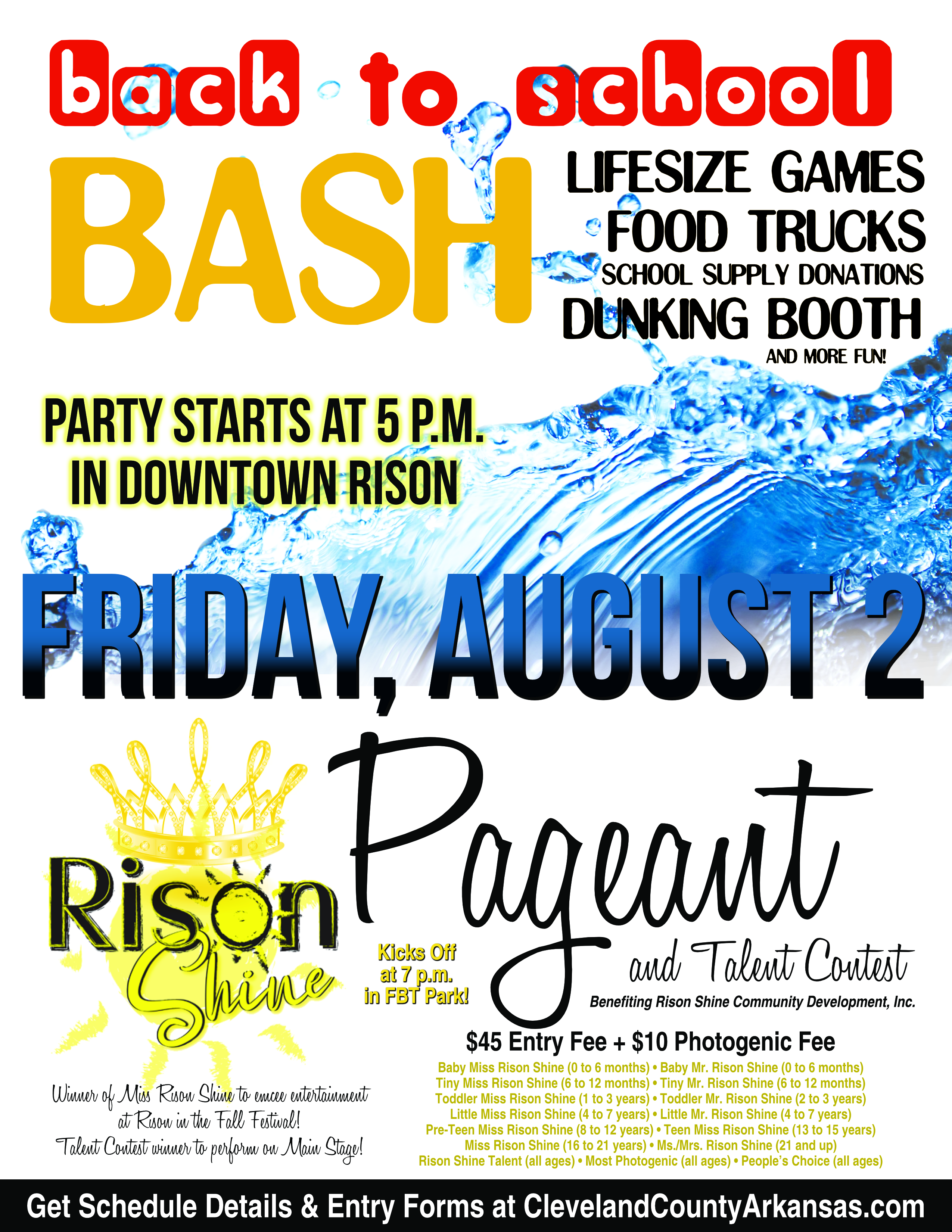 Back to School Bash & Rison Shine Pageant