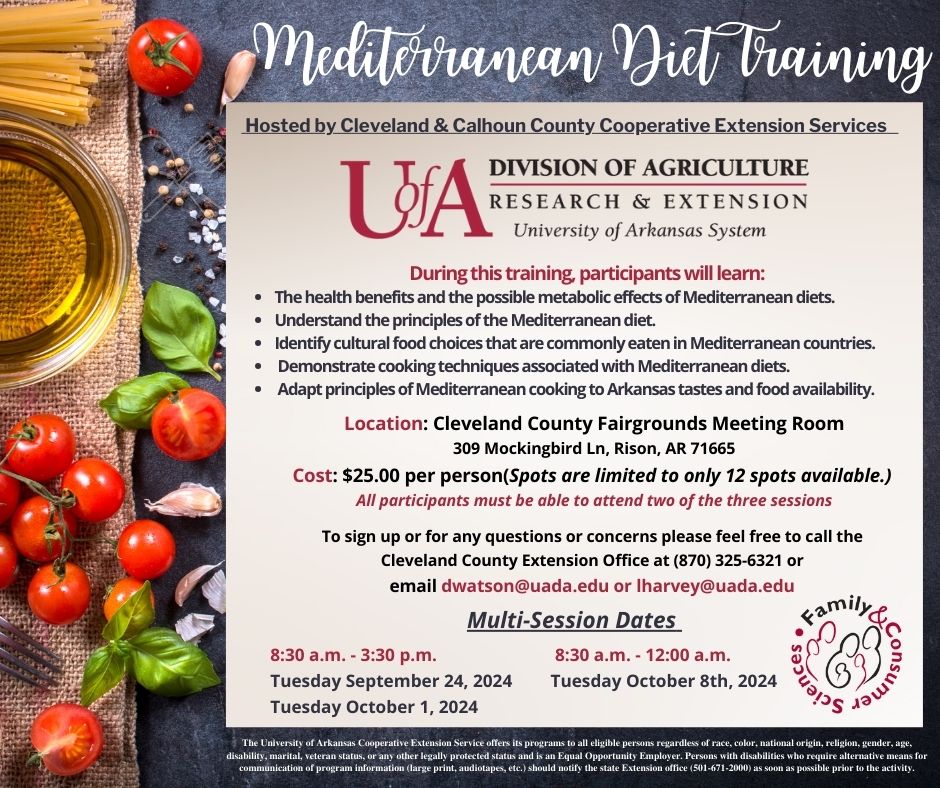 Extension Service Offers Sessions On Mediterranean Diet