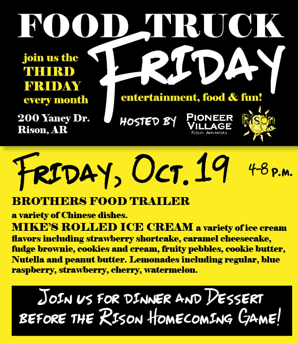 Food Truck Friday Oct. 18 at Village Before Homecoming