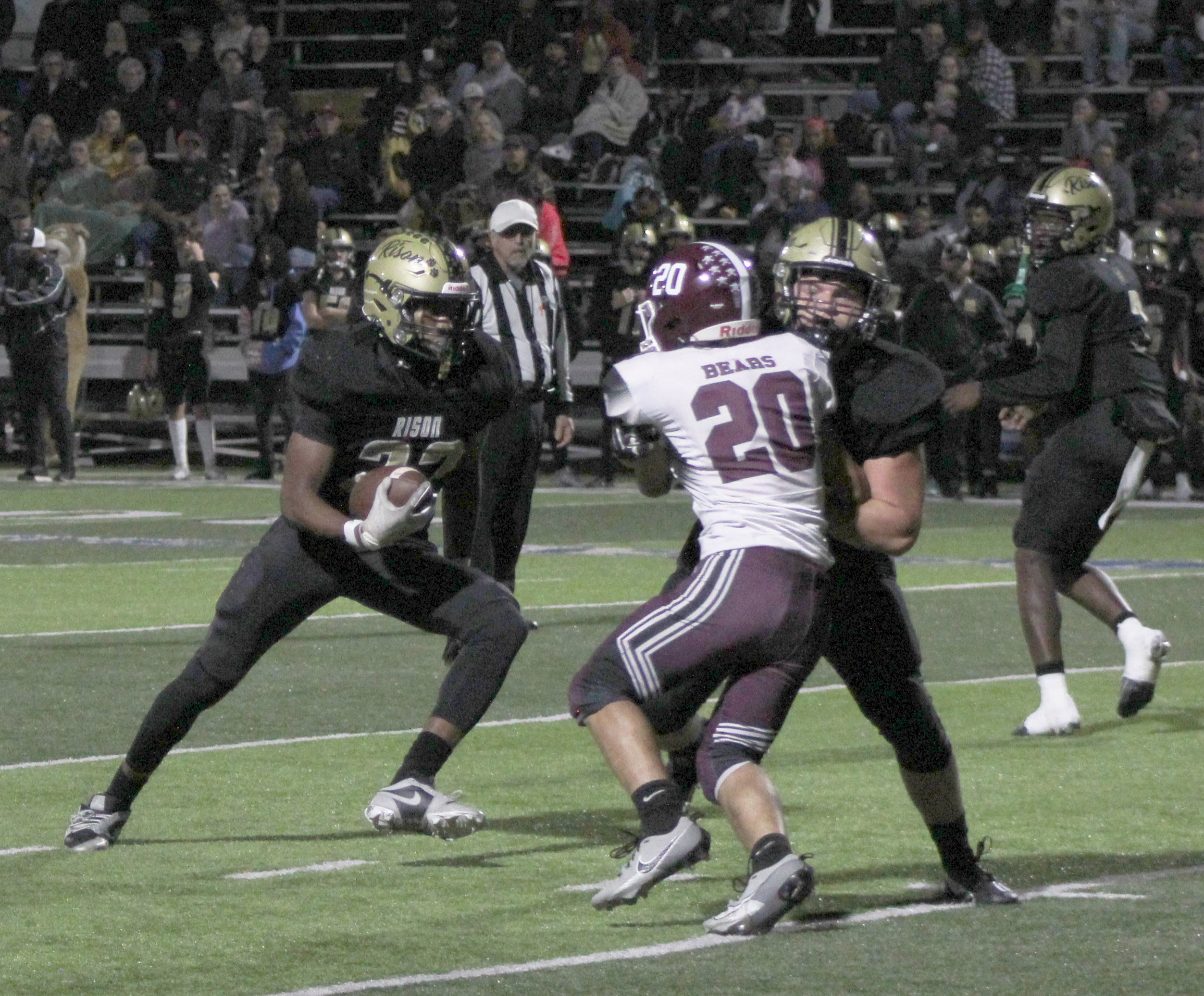 BIG GAME FOR CHRISTIAN REEVES - Rison sophomore running back Christian Reeves makes a cut in first half action during the Wildcats’ 56-28 win over the Barton Bears last Thursday at George Walker Field of Champions. Reeves rushed for 231 yards on 13 carries and scored three touchdowns. 