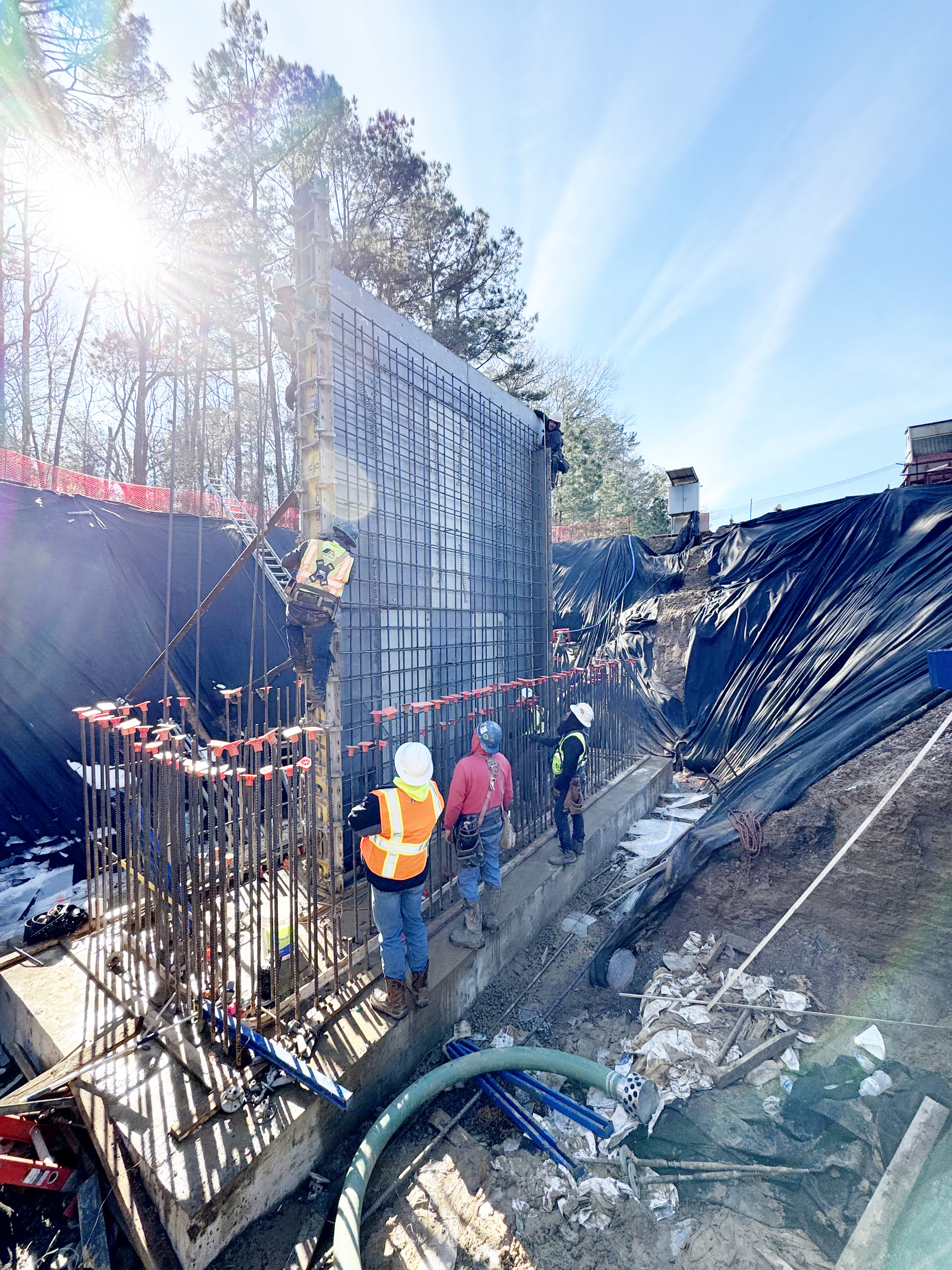 NEW WASTEWATER TREATMENT PLANT - A construction crew prepares to pour concrete for the new “bar screen” that will be part of Rison’s new wastewater treatment facility going in at the Cleveland County Solid Waste Transfer Station on Hwy. 79 in Rison. Joe Freyer, utilities director for the City of Rison, explained the bar screen keeps organic and inorganic solids out of the aeration lagoon. Rison received a $3.9 million grant for the renovating the wastewater treatment plant. (Photo compliments of Joe Freyer)