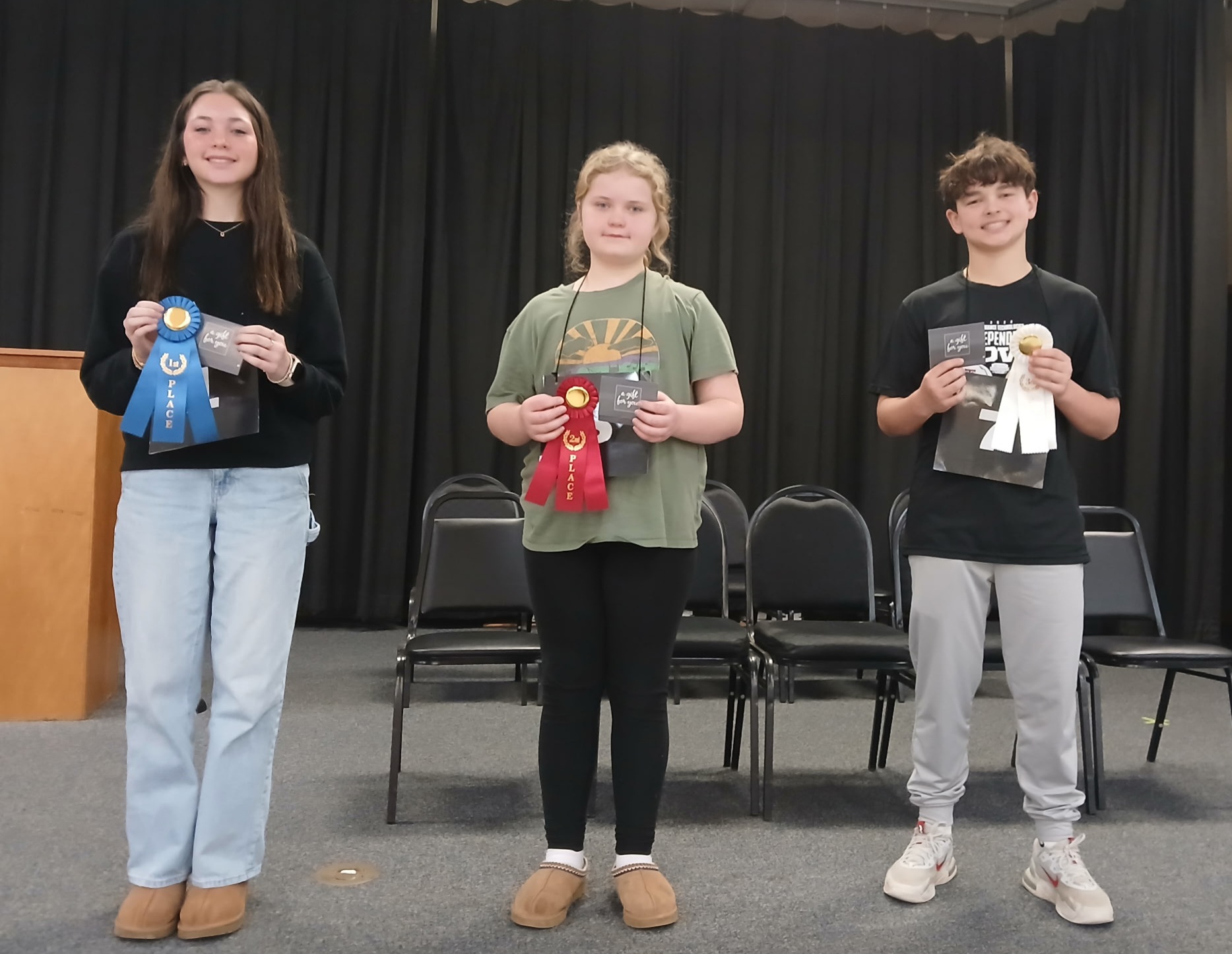 Pictured from left: Elin Bradley, Jayci Rauls, and Bryant Branch.