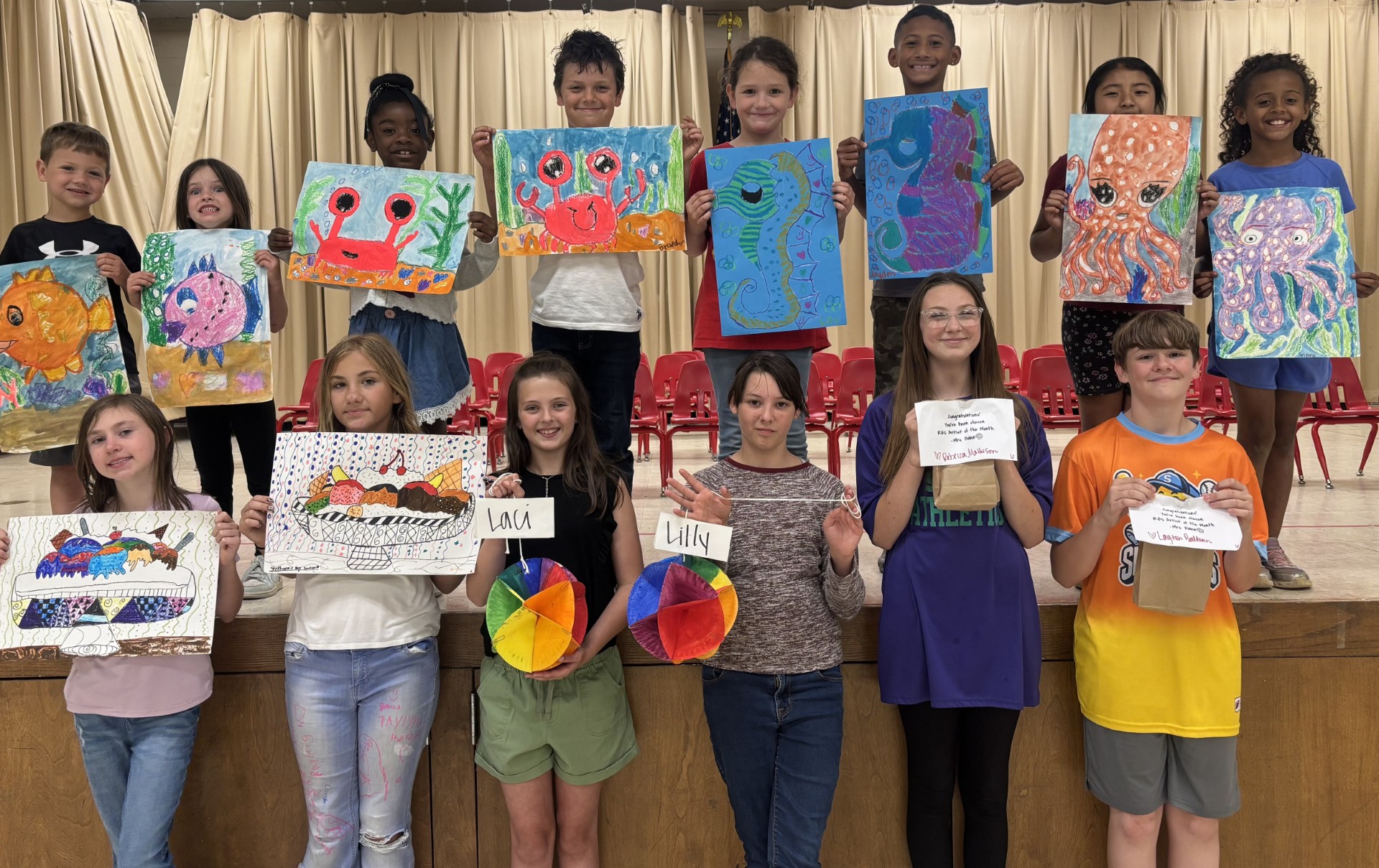 Bottom row, left to right: Avery Atkins, Stephannie Scallion, Laci Billings, Lilly Ashcraft, Rebecca Matheson, Layton Baldwin; Top row, left to right: Owen Grubb, Wesleigh Leopard, Ja’Elle Caldwell, Braedyn Kimbrough, Lily Lancaster, Jayden Ruffin, Esmarelda VazQuez, Arianna Nelson.
