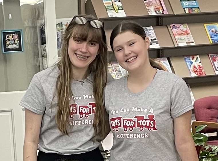 Toys for Tots Youth Ambassadors Kymberly Yarnell (2024-25) and Clara Strother (2025-26) were on hand to assist with the program. 