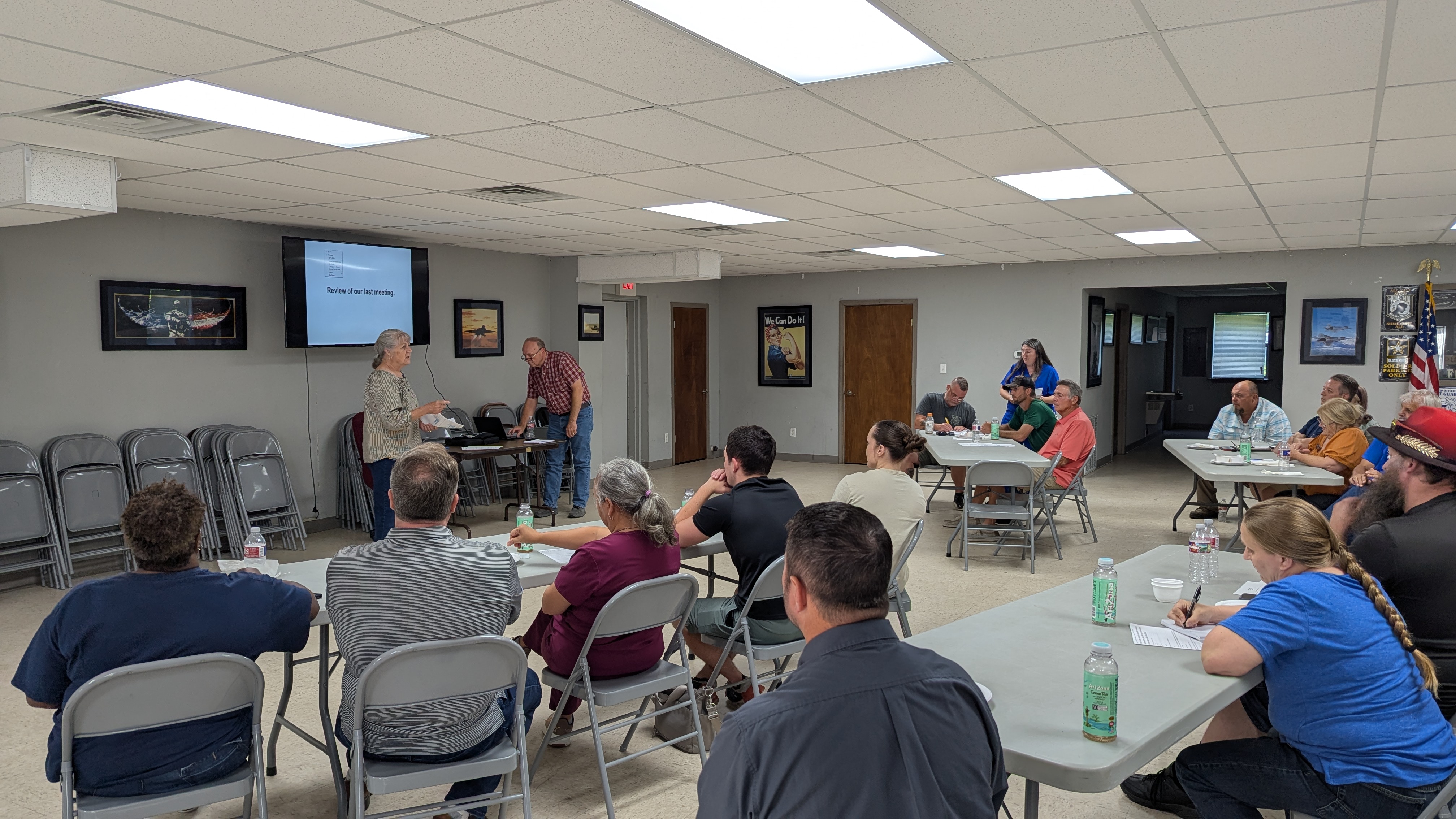 Business owners Malinda Berry, Britt Talent and Kristy Strother (who also serves as President of Rison Shine) moderated the meeting Monday evening.