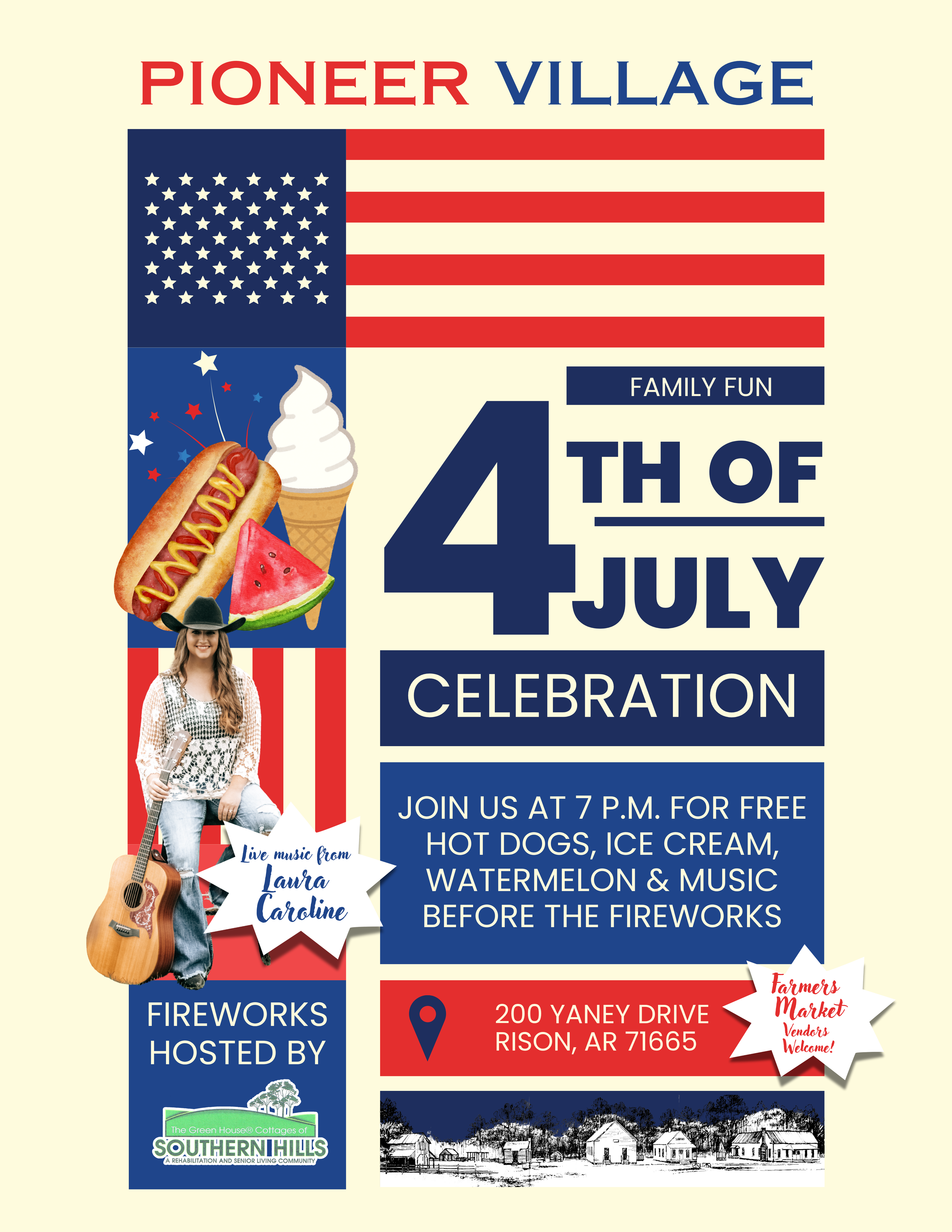 Pioneer Village Fourth of July Celebration & Green House Cottages Fireworks