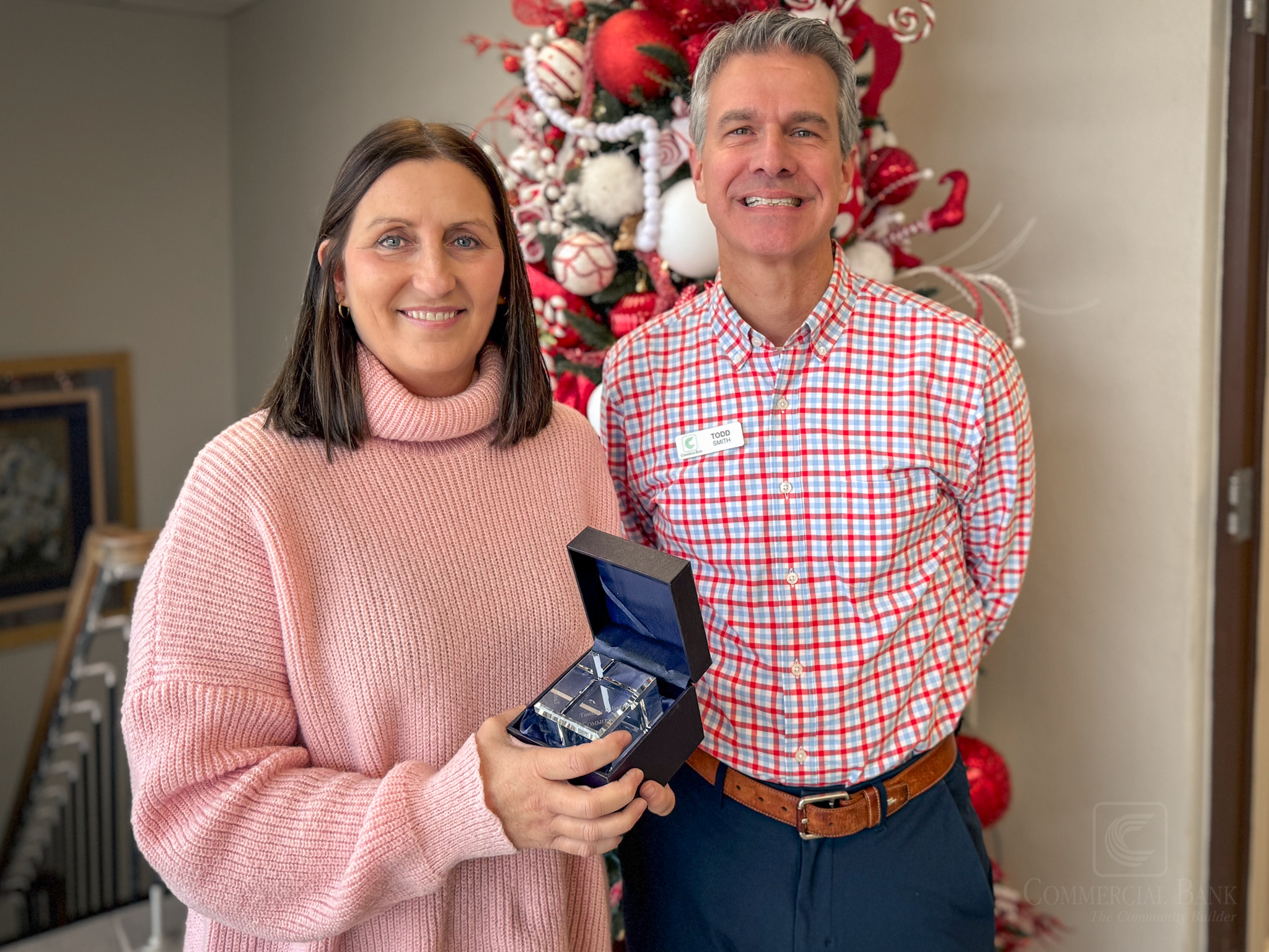 Tammy Allison, with Todd Smith, President of Commercial Bank