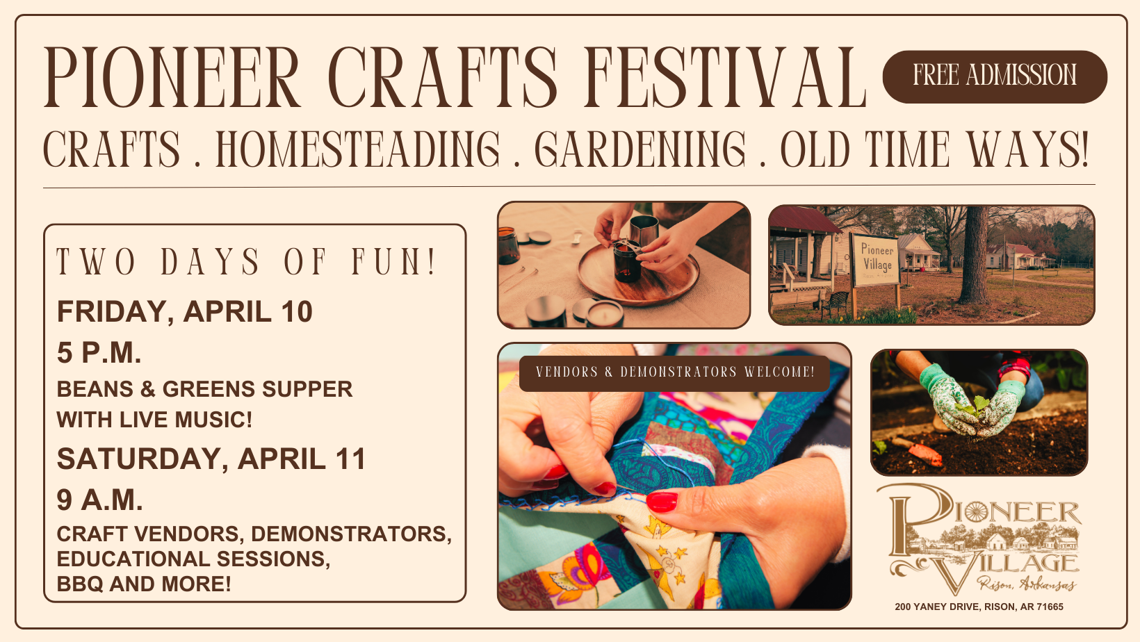 Pioneer Crafts Festival 2026