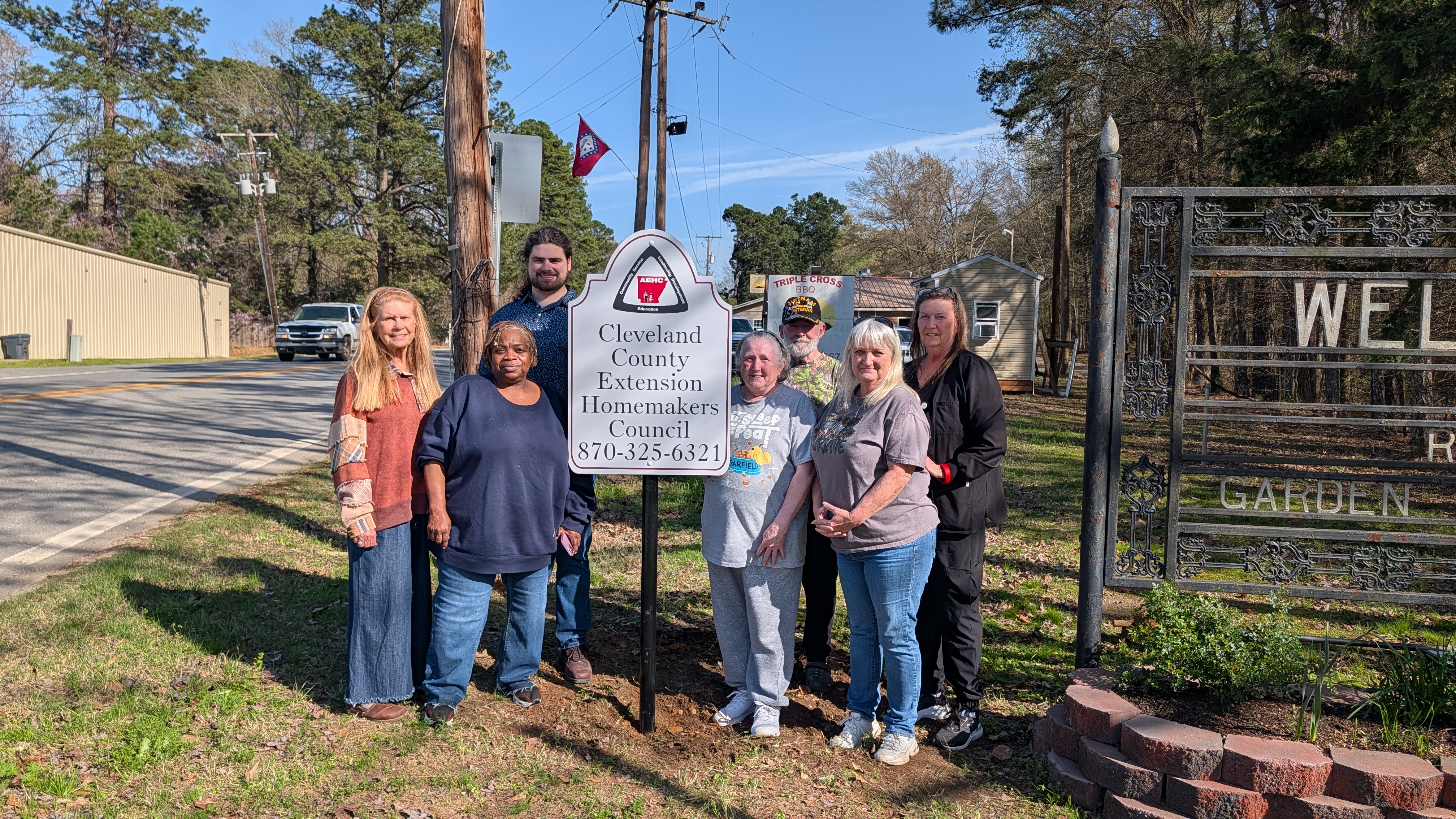 Pictured left to right are EHC members, Karen Bell Fox, Loletia Terrry, Cleveland County FCS Extension Agent Austin Compton, Barbara Cox, Jackie Cox, Treill Meeks and Jenny Wright.