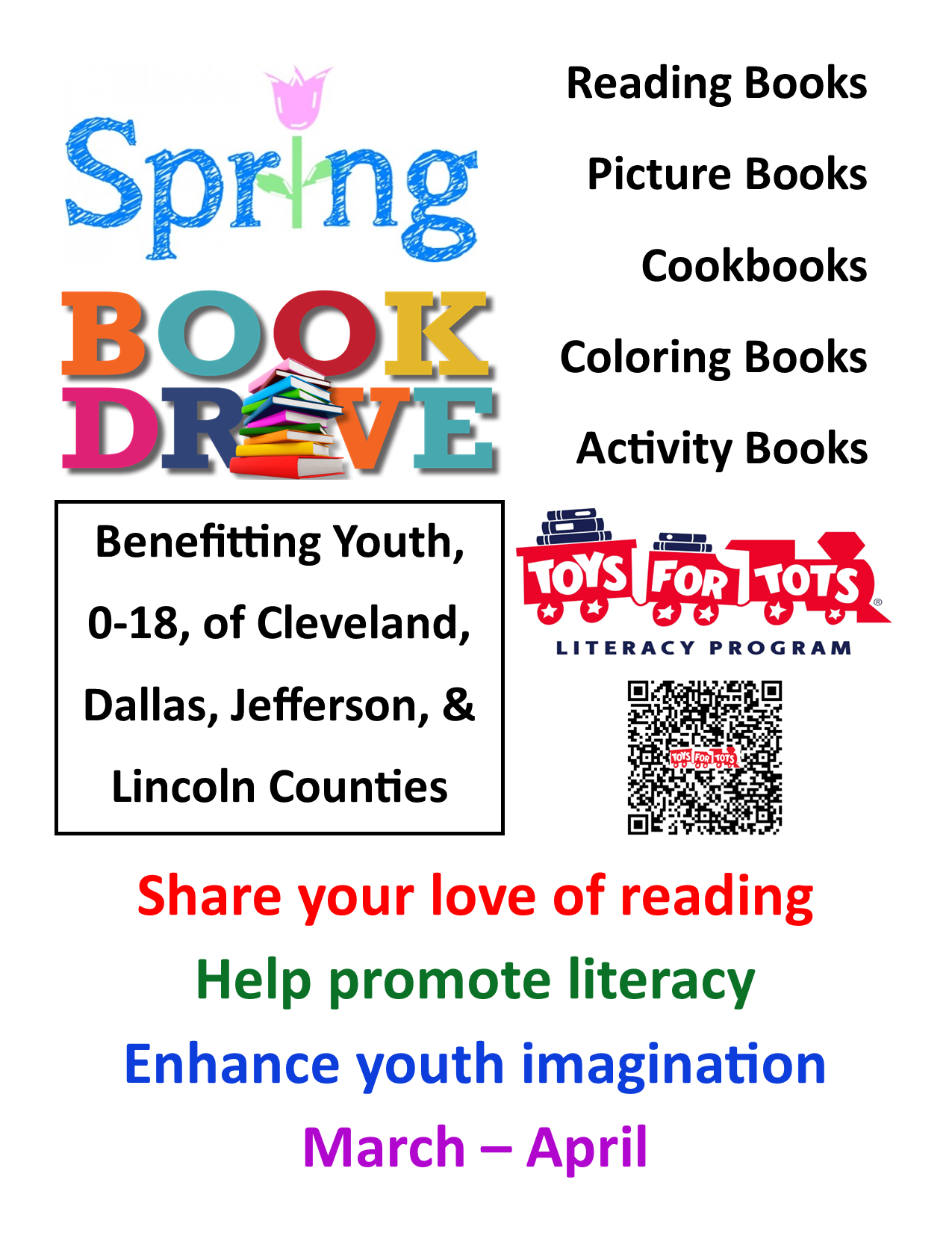 Toys for Tots Literacy Program Begins Spring Book Drive