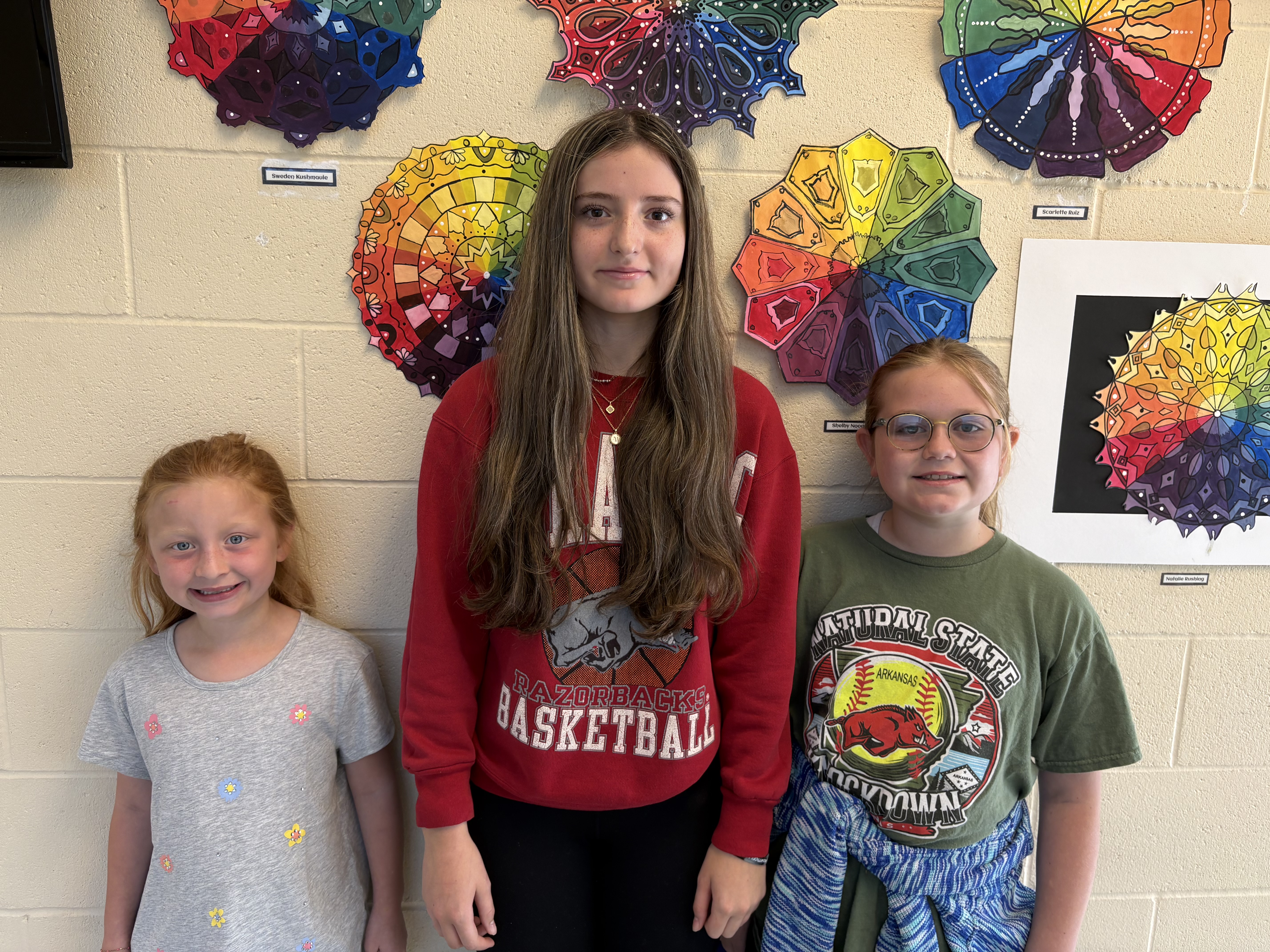 Maisyn Berg (K), Kenzee Hunter (9) and Effie Scharf (4) all won first place for their grade levels.