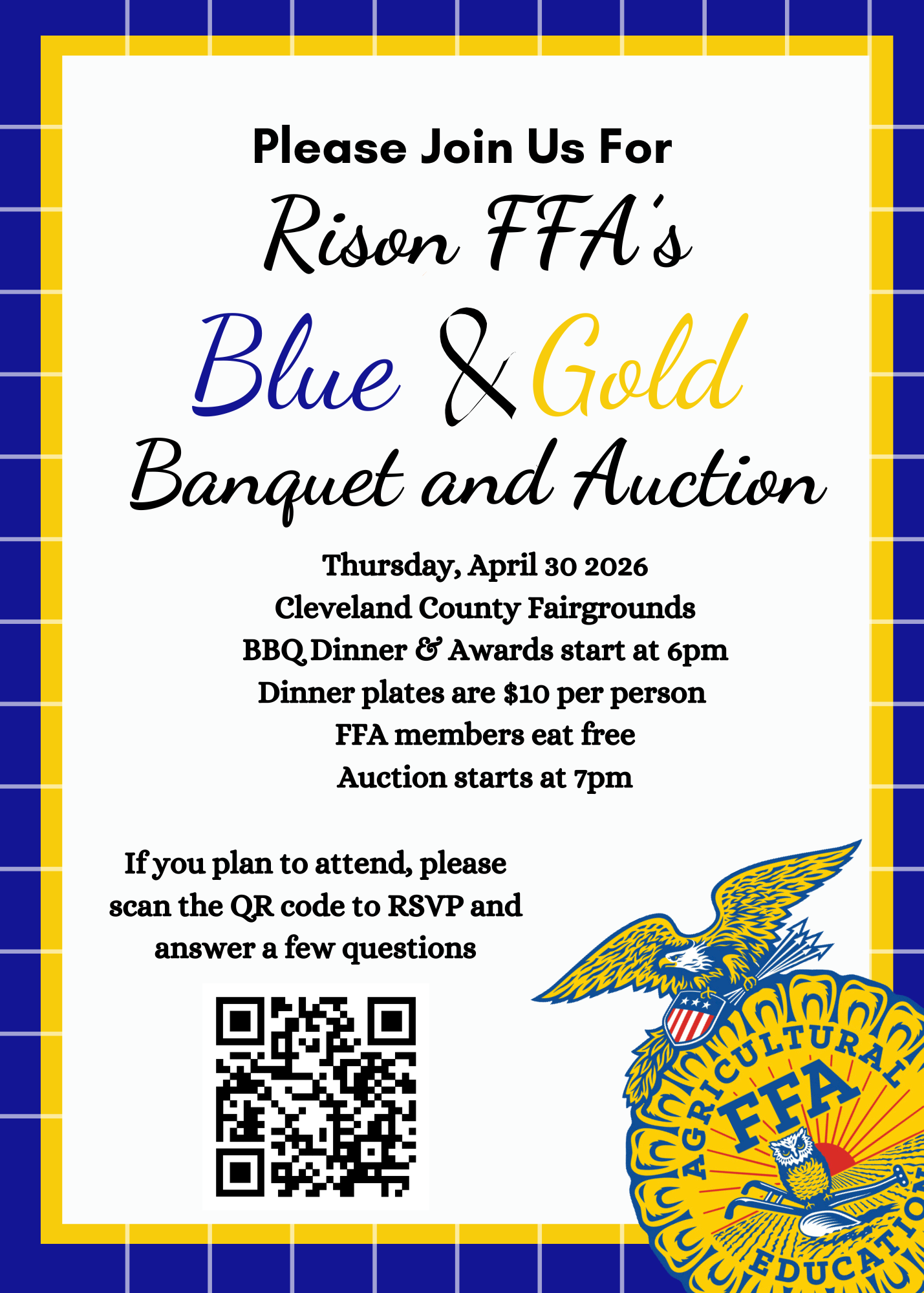 Rison FFA Banquet, Auction April 30 at Fairgrounds