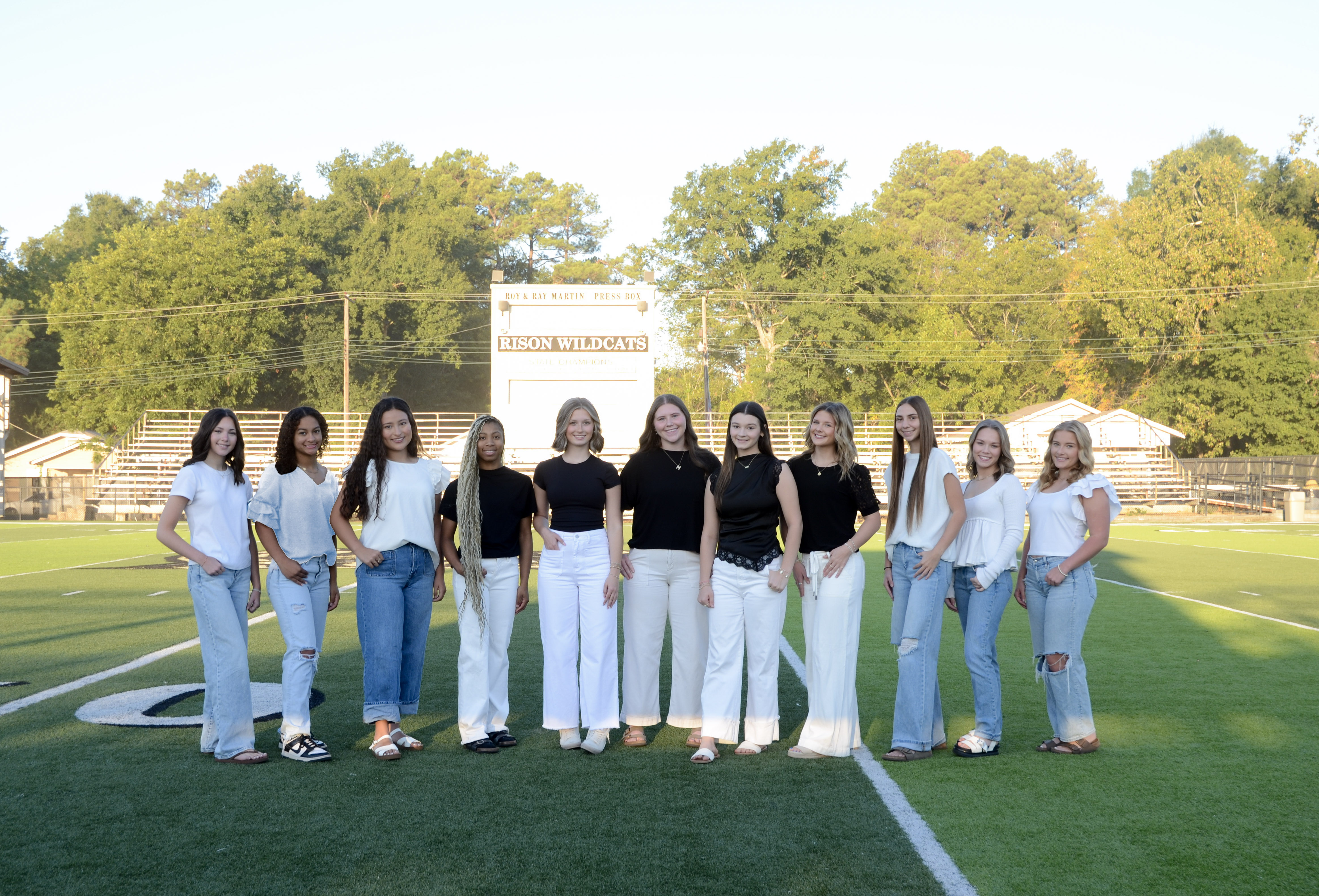 (Pictured left to right) Sophomore Maids - Elin Bradley, Jazlyn Price, Jimena Castillo; Senior Maids - Malorie Scales, Haven Simpson, Madelyn Peyton, Mackenzie King, Riley Hyatt; Junior Maids - Ella Grace Green, Ashleigh Ann Dixon, Claire Socia.