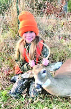 FIRST KILL - Zoey House, age 7, killed her first deer hunting in Woodlawn.