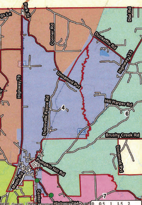 Cleveland County School Board Zone 4 (Blue Shaded Area)