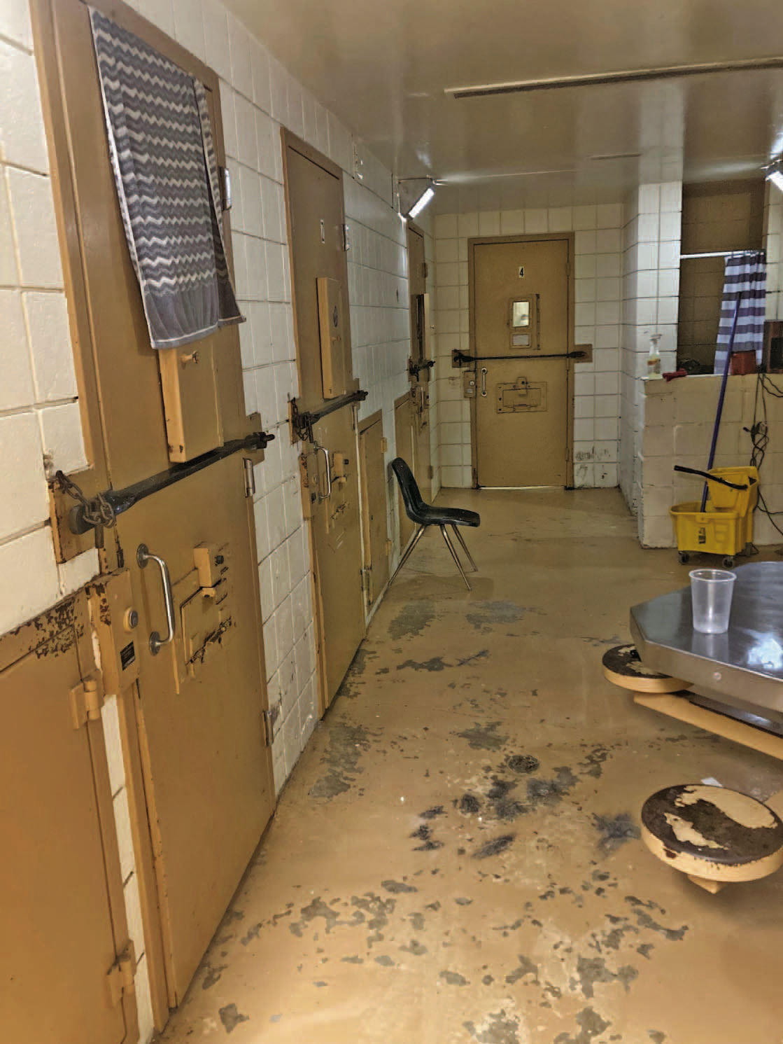 CLEVELAND COUNTY JAIL - This shot shows the four primary cells inside the Cleveland County Jail with each cell containing two beds. Sheriff Jack Rodgers said, among other issues, they are having problems with some of the doors closing properly and the locking mechanisms not working.