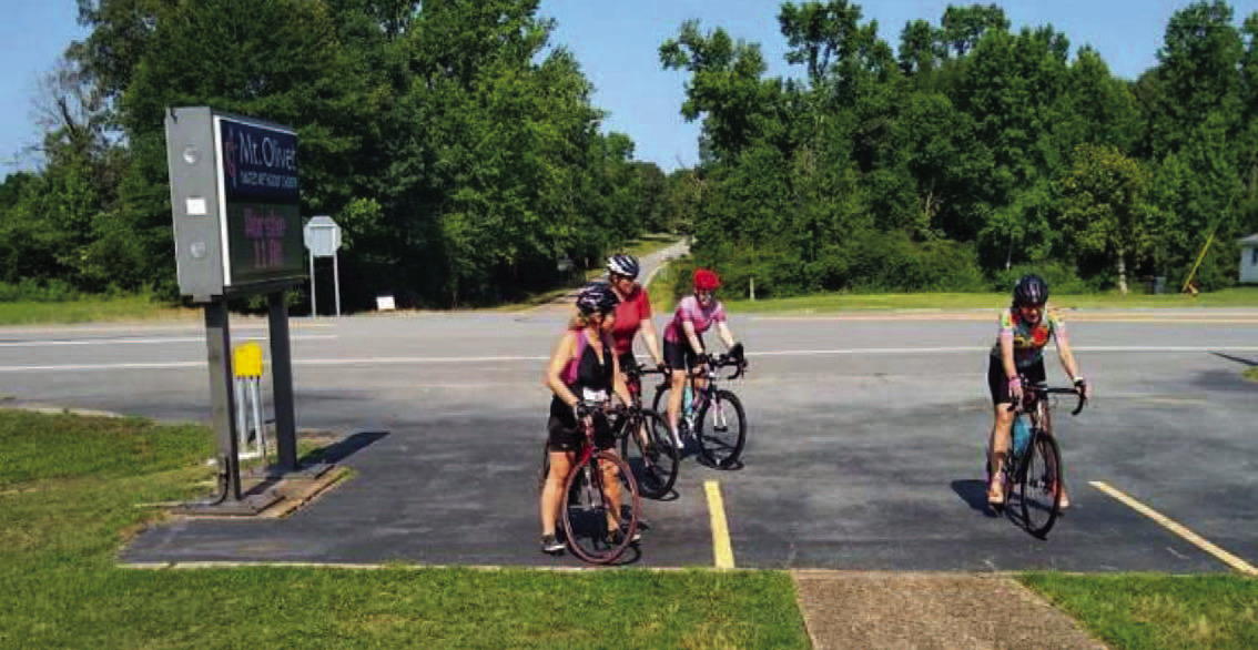 Riders at Mt. Olivet Rest Stop