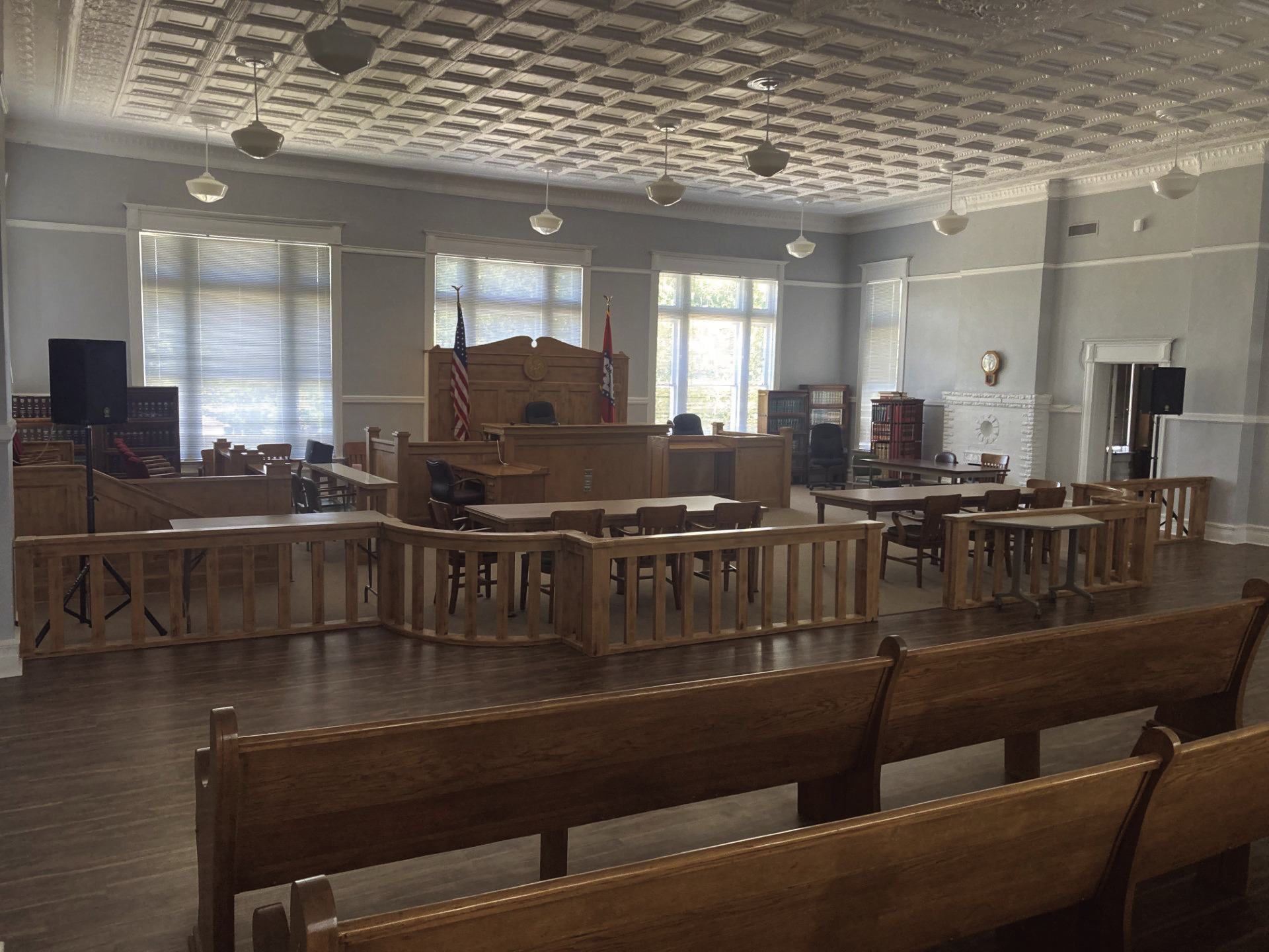 HAUNTED COURTROOM - Paranormal Investigator Larry Flaxman recently explored the 114-year-old Cleveland County Courthouse in an paranormal investigation. He details his findings in the latest episode of the Free Range Conversations podcast. Flaxman said he experienced a first in his 30-plus year career, where a ghost box device recorded distinct footsteps inside the courtroom. Cleveland County Judge Jimmy Cummings and Clerk Brandy Herring participated in the podcast episode.