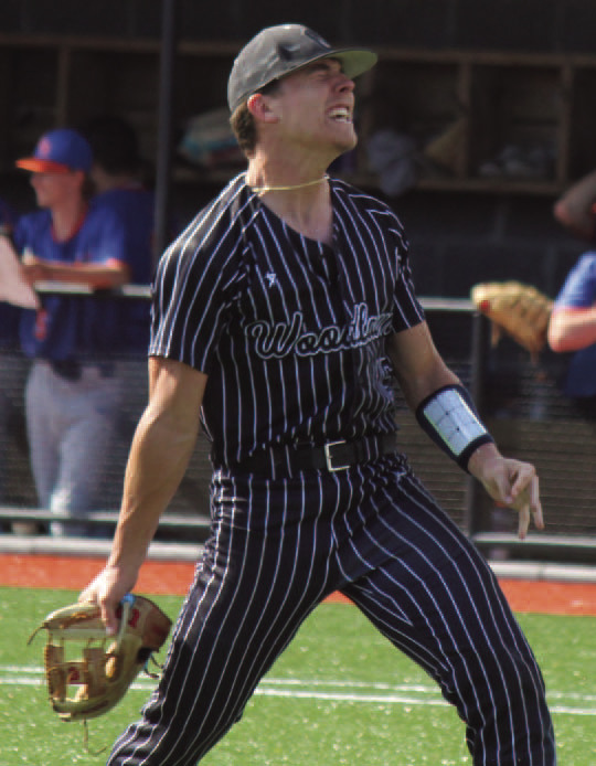 STATE CHAMPIONSHIP BOUND - Woodlawn relief pitcher Brayden Jones reacts after recording the final out in the Bears' 8-5 victory over Cedar Ridge Saturday.