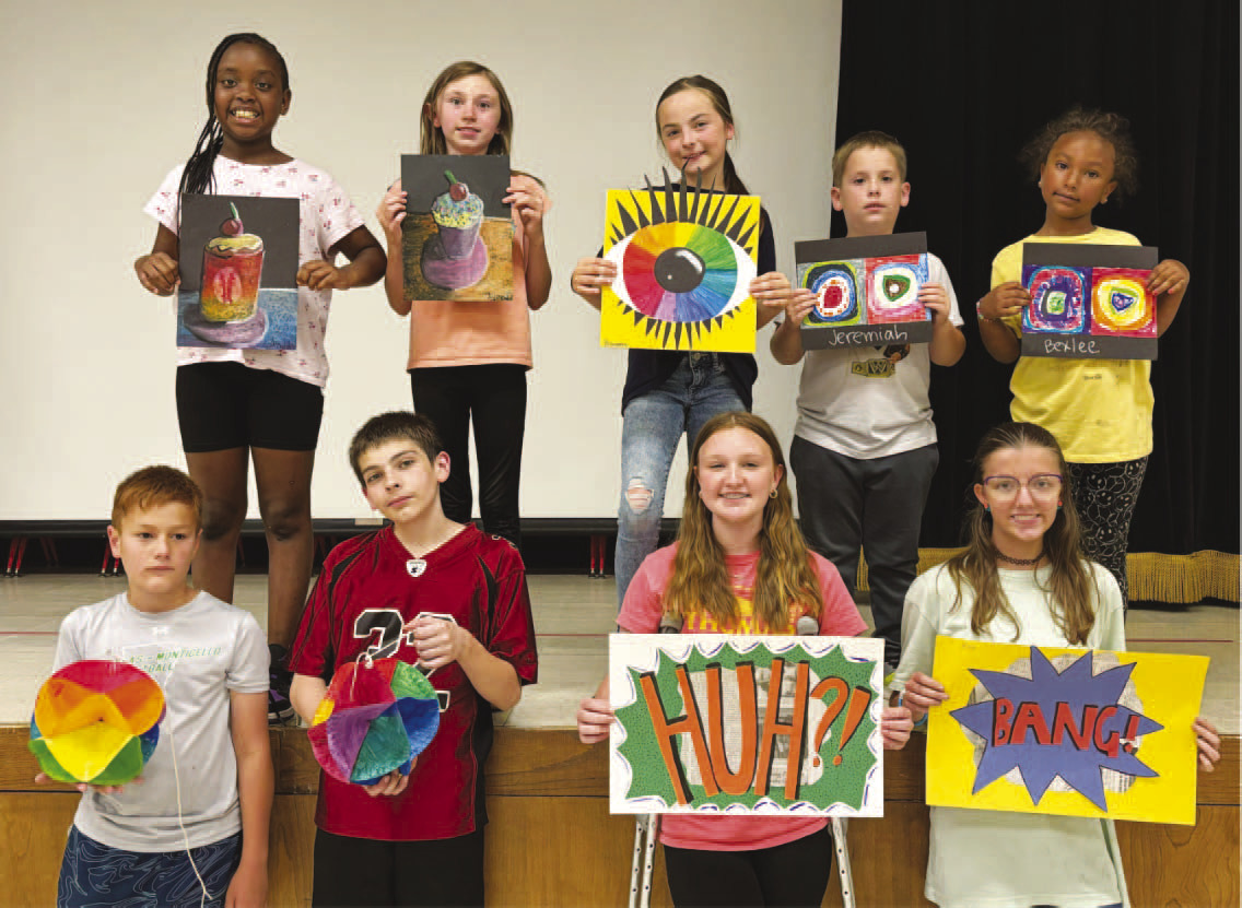 RISON ELEMENTARY ARTISTS OF THE MONTH: MAY - Bottom row, left to right: Tucker Lem, Landen Bates, Abigail Wilson, Lena Johnson; Top row: left to right: A'nylah Morris, Avery Atkins, Braylie Socia, Jeremiah Mull, Bexlee Parnell (Not Pictured: Karson Wilson, Jackson Neal, Bryleigh Gifford, Cambry Stuckey, Benjamin Swanson).