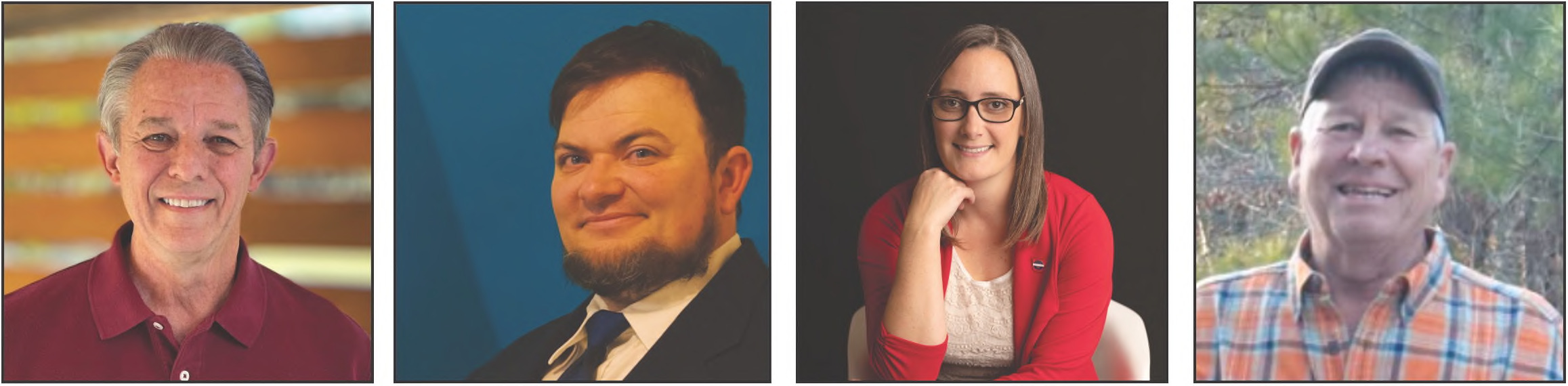 Candidates for County Judge: Jim Houston, Stephen McClellan, Rosemary Sinclair, Rickey Spencer