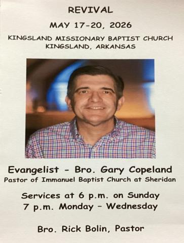 Revival May 17-20 at Kingsland MBC