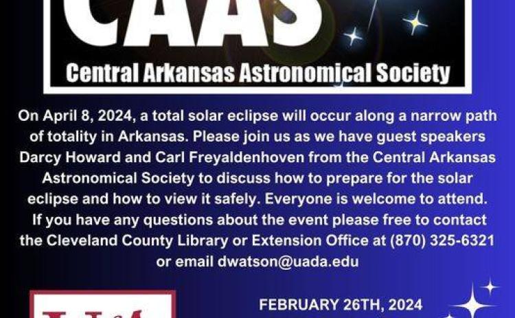 Solar Eclipse Topic For Feb. 24 Meeting At Library in Rison