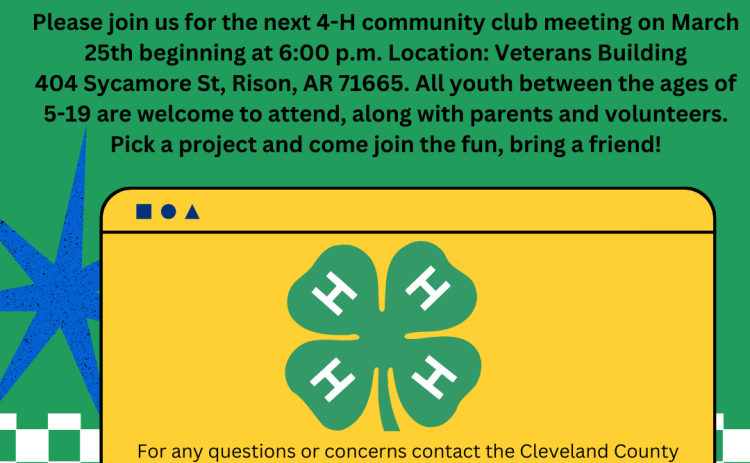 4-H Community Meeting March 25