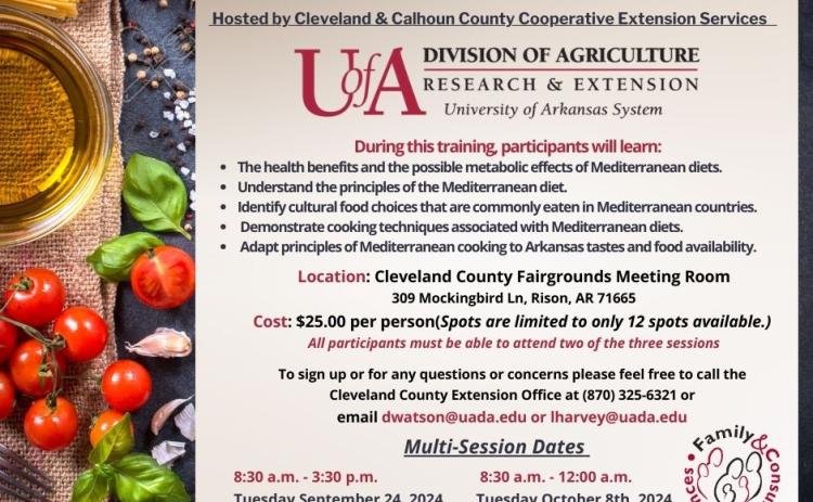 Extension Service Offers Sessions On Mediterranean Diet