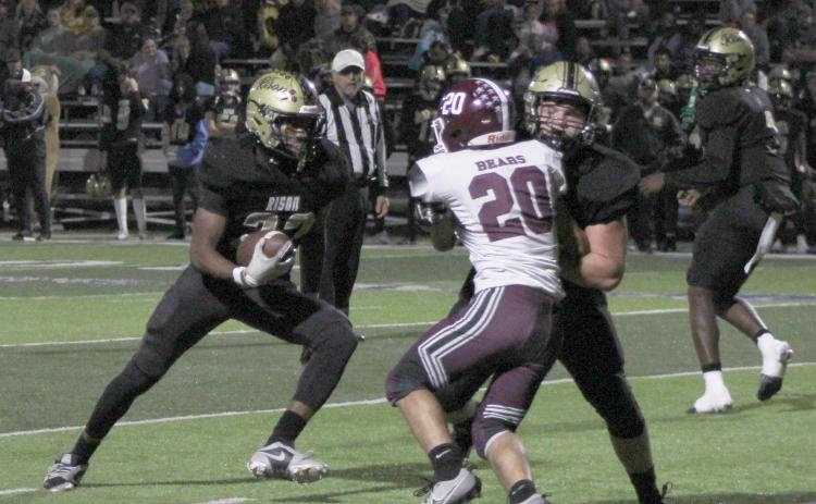 BIG GAME FOR CHRISTIAN REEVES - Rison sophomore running back Christian Reeves makes a cut in first half action during the Wildcats’ 56-28 win over the Barton Bears last Thursday at George Walker Field of Champions. Reeves rushed for 231 yards on 13 carries and scored three touchdowns.