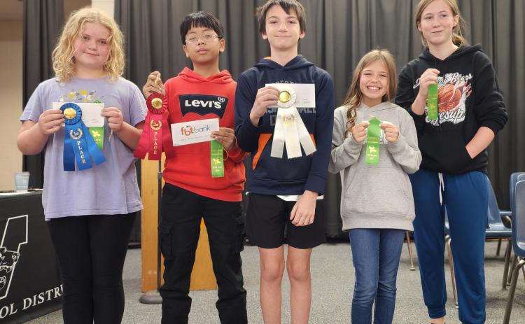 Pictured from left to right: Jayci Rauls, Victor HU, Cade Bostian, Emma Brock, and Shelby Nooner.