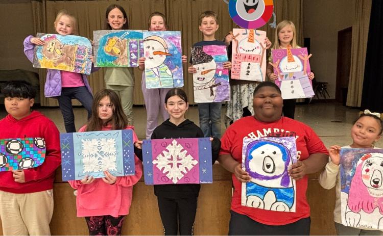Bottom row, left to right: Samuel Mang, Amelia Peterson, Savannah Adams, Titus Johnson, Amelia Miller; Top row, left to right: Emma Brown, Piper Phillips, Luella McKnight, Easton Gambill, Awnrey Bennett, Myleigh Dixon;  Not pictured: Lyhann Belmares and Brittan Lucas.