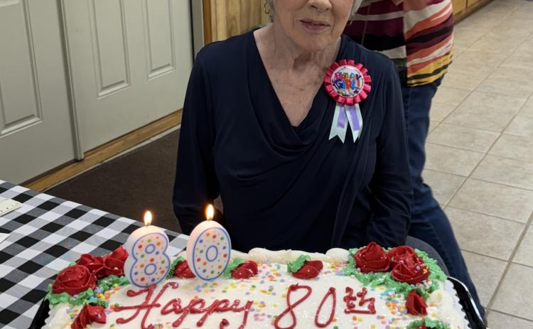 HAPPY 80TH - Sandra Wright turned 80 last week. She was honored with a celebration at the Cleveland County Rural Water office. Wright was a teacher in Rison for 29 years and continues to be an asset to the community. Submitted by Marty Bowlin.