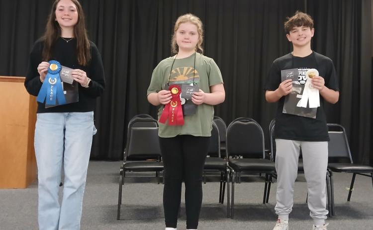 Pictured from left: Elin Bradley, Jayci Rauls, and Bryant Branch.