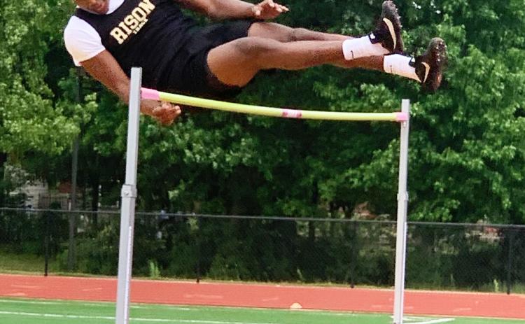 REEVES TAKES MEET OF CHAMPIONS - Rison sophomore Christrian Reeves cleared 6-feet, 6-inches to win the high jump at the 2025 Arkansas Meet of Champions held last week at Searcy. Reeves set a new Rison High School high jump record in the process. (Photo by Chris Vereen)