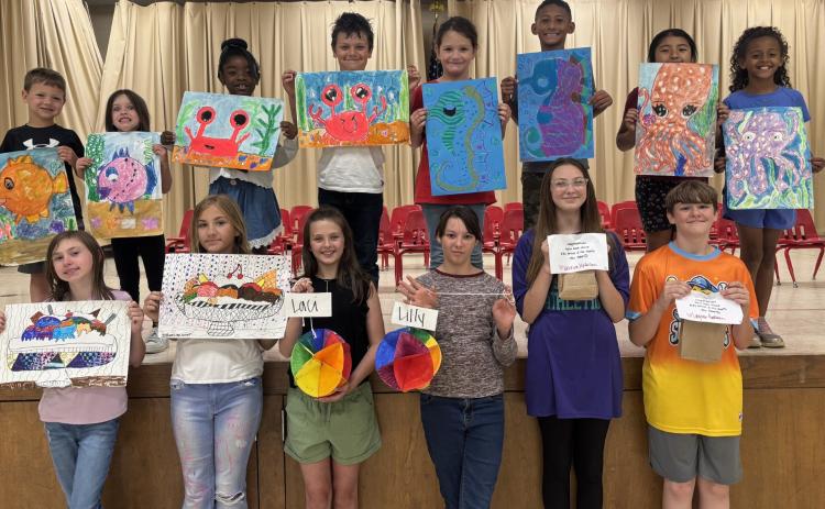 Bottom row, left to right: Avery Atkins, Stephannie Scallion, Laci Billings, Lilly Ashcraft, Rebecca Matheson, Layton Baldwin; Top row, left to right: Owen Grubb, Wesleigh Leopard, Ja’Elle Caldwell, Braedyn Kimbrough, Lily Lancaster, Jayden Ruffin, Esmarelda VazQuez, Arianna Nelson.