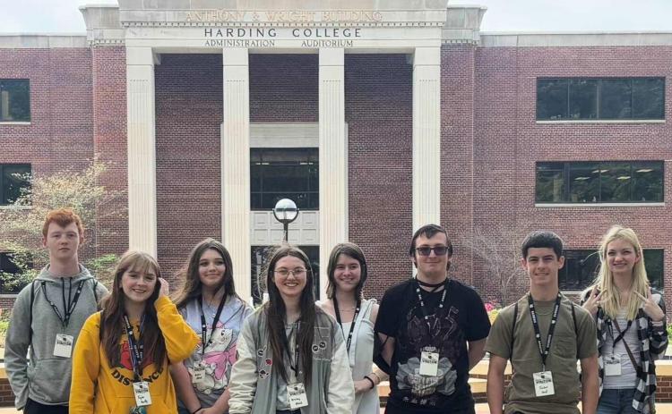 WHS Spanish Students, pictured left to right: Seth Parker,  Taylor Beatty, Aubrie Allred, Brinley Allred, Emma-Lee Wooden, Aaron Byrne, Tucker Hoyt and McKenzie Huggins