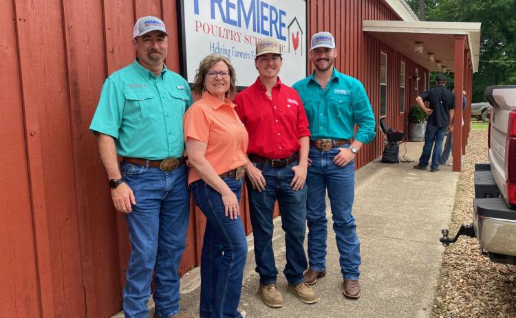 CATER FAMILY OPENS PREMIERE POULTRY SUPPLY - Jason, Sara, Weston and Tanner Cater pose outside the front of the Premiere Poultry Supply (formerly Batesville Poultry) location on Hwy. 63 in the Pansy community during its grand opening last Friday. Premiere also has operations in Batesville and Pocahontas.