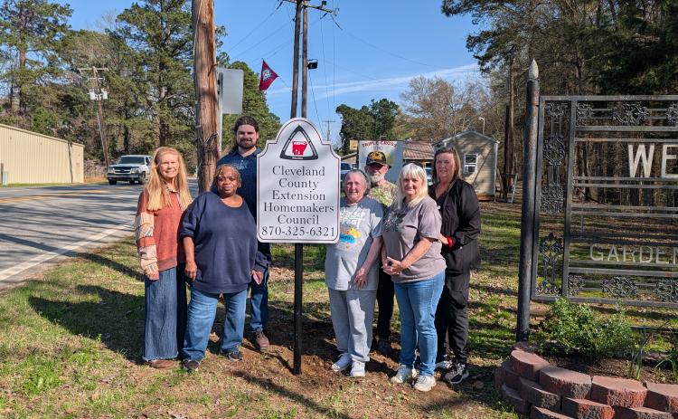 Pictured left to right are EHC members, Karen Bell Fox, Loletia Terrry, Cleveland County FCS Extension Agent Austin Compton, Barbara Cox, Jackie Cox, Treill Meeks and Jenny Wright.