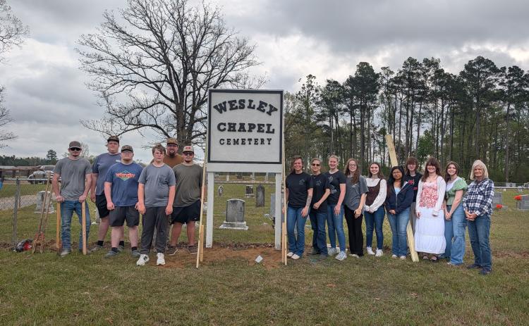 New Sign at Wesley Chapel Cemetery