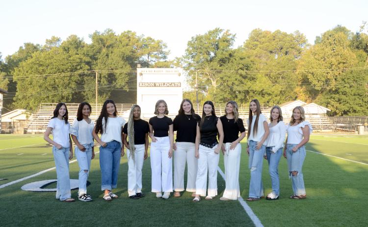 (Pictured left to right) Sophomore Maids - Elin Bradley, Jazlyn Price, Jimena Castillo; Senior Maids - Malorie Scales, Haven Simpson, Madelyn Peyton, Mackenzie King, Riley Hyatt; Junior Maids - Ella Grace Green, Ashleigh Ann Dixon, Claire Socia.