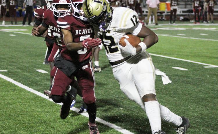 BIG CATCH FOR FRESHMAN - Rison’s freshman tight end Isaiah Hamilton hauls in a 14-yard reception from sophomore quarterback Logan McGarity in a key 15-play scoring drive by the Wildcats that gave them a 39-36 lead with 1:33 left in the game.